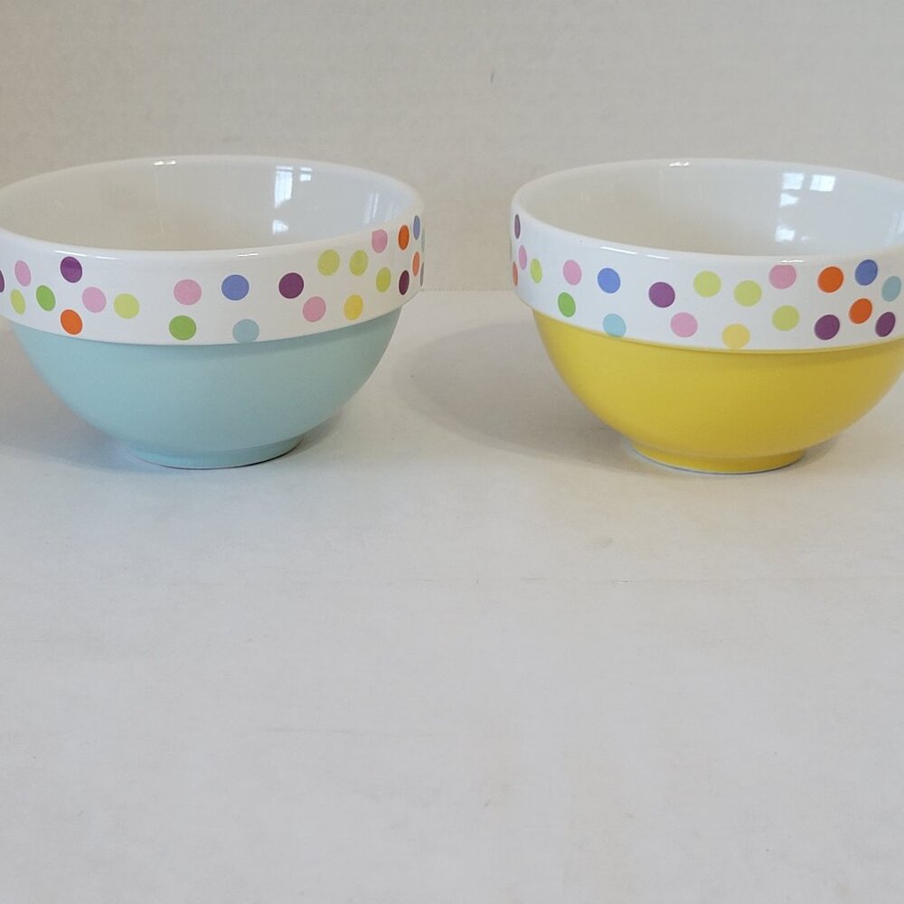 Crate & Barrel Polka Dot Dessert Bowls - Lot of 2
